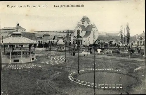 Ak Bruxelles Brüssel, Exposition 1910, les jardins hollandais, Weltausstellung