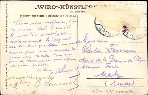 Künstler Ak Bad Münster am Stein Ebernburg Bad Kreuznach, Rotenfels, Bahnhof und Brücke, WIRO 2064 D