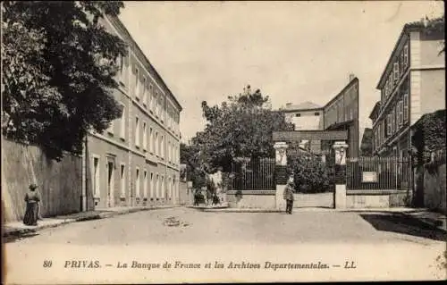 Ak Privas Ardeche, La Banque de France et les Archives Departementales