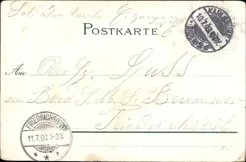 Mondschein Litho Karlsruhe in Baden Württemberg, Kaiserstraße, Geschäftshäuser