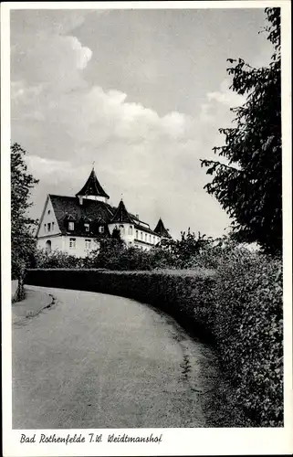 Ak Bad Rothenfelde am Teutoburger Wald, Blick auf den Weidtmanshof, Straßenpartie