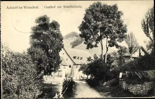 Ak Achdorf Blumberg im Wutachtal, Gasthof zur Scheffellinde