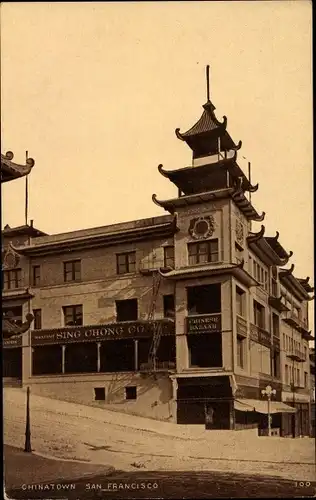 Ak San Francisco Kalifornien USA, Chinatown, Sing Chong Co., Chinese Bazaar