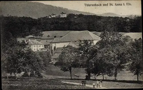 Ak Thierenbach Jungholtz Elsass Haut Rhin, St. Anna, Panorama vom Ort