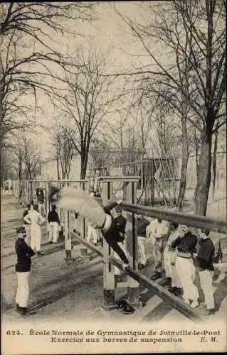 Ak Joinville le Pont Val de Marne, École Normale de Gymnastique, Exercice aux barres de suspension