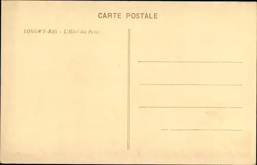 Ak Longwy Lothringen Meurthe et Moselle, L'Hôtel des Postes 