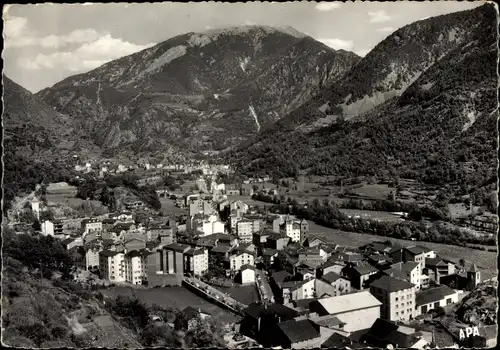 Ak Andorra la Vella Andorra, Vista General, Al fons les Escaldes