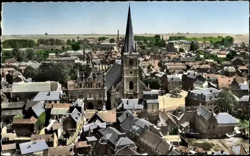 Ak Solesmes Nord, L'Église et l'Hôtel de Ville, Kirche, Rathaus