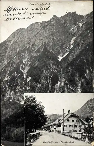 Ak Sankt Leonhard in Salzburg, Gasthof zum Drachenloch, Landschaftspanorama