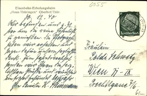 Ak Oberhof im Thüringer Wald, Eisenbahn Erholungsheim Haus Thüringen
