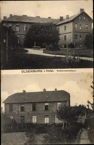 Ak Oldenburg in Holstein, Kreiskrankenhaus, Garten
