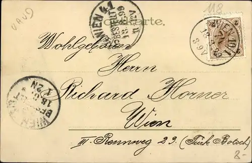 Litho Montreux Kt. Waadt Schweiz, Kapelle, Blick auf den Genfer See