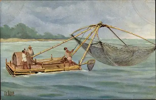 Künstler Ak Rave, Chr., Marine Galerie 94, Philippinisches Fischerboot, Jetztzeit
