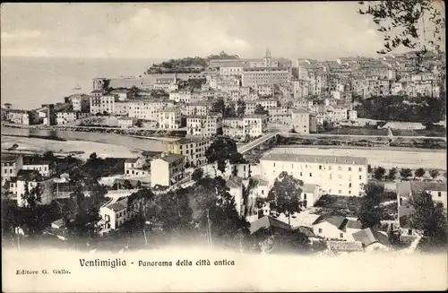 Ak Ventimiglia Liguria, Panorama della città antica, Blick auf den Ort