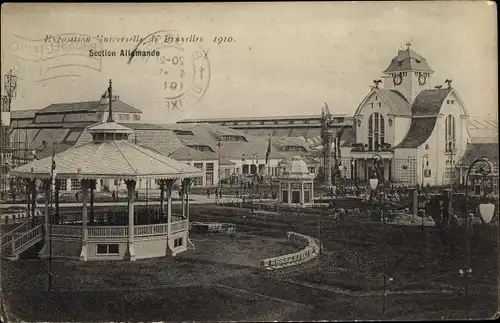 Ak Bruxelles Brüssel, Exposition 1910, Section Allemande, Weltausstellung