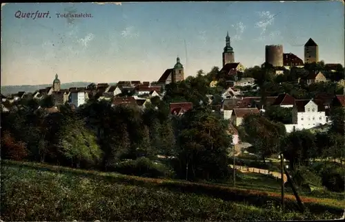 Ak Querfurt in Sachsen Anhalt, Blick auf den Ort