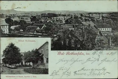 Ak Bad Rothenfelde am Teutoburger Wald, Hotel Nollmann, Panorama vom Ort