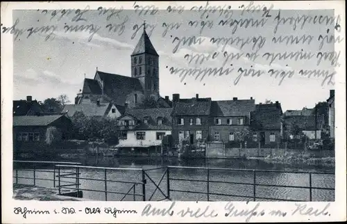 Ak Rheine in Westfalen, Alt Rhein, Stadtkirche St. Dionysius