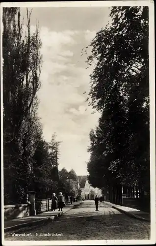 Ak Warendorf in Westfalen, Emsbrücken, Straßenpartie