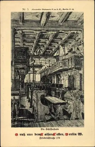 Künstler Ak Ulbrich, Hugo, Berlin Mitte, Kaiserkeller, Schifferstube