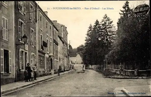 Ak Bourbonne les Bains Haute Marne, Rue d'Orfeuil, Hôtel Beau Sejour