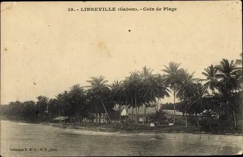 Ak Libreville Gabun, Coin de Plage, Strandpartie, Palmen