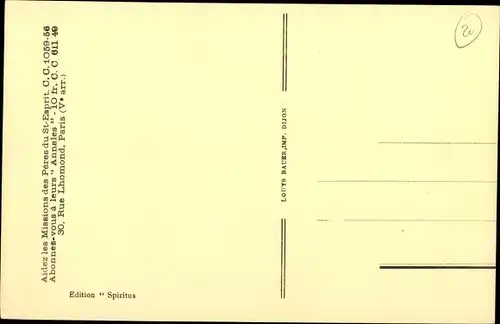 Künstler Ak Adieux du Missionnaire, Missionar, Familie, Wegkreuz