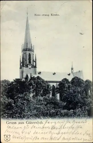 Ak Gütersloh in Westfalen, Neue evangelische Kirche