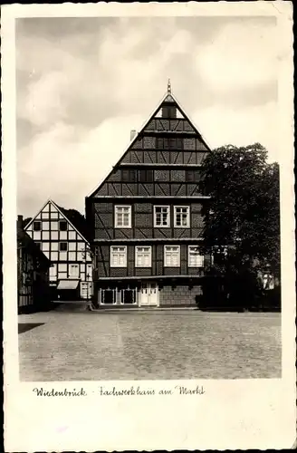 Ak Rheda Wiedenbrück NRW, Fachwerkhaus am Markt