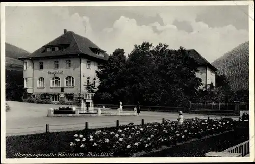 Ak Mengersgereuth Hämmern Frankenblick in Thüringen, Hotel Haus Ehrhardt, Straßenansicht