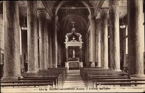 Ak Rouvroy en Santerre Somme, Intérieur de l'Église