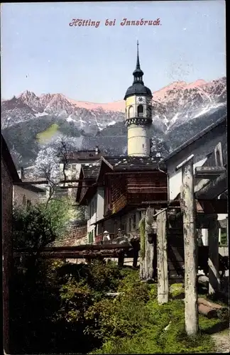 Ak Hötting Innsbruck in Tirol, Teilansicht, Glockenturm