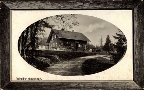 Präge Passepartout Ak Ilmenau in Thüringen, Gabelbachhäuschen