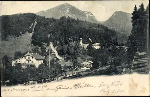 Ak Birkenstein Fischbachau in Oberbayern, Panoramaansicht vom Ort