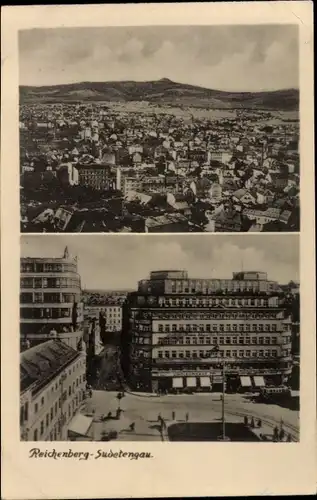 Ak Liberec Reichenberg Stadt, Panorama, Platz