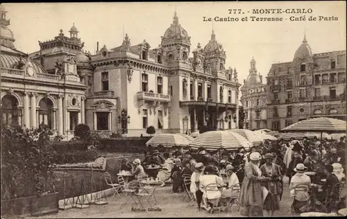 Ak Monte Carlo Monaco, Le Casino et Terrasse, Café de Paris