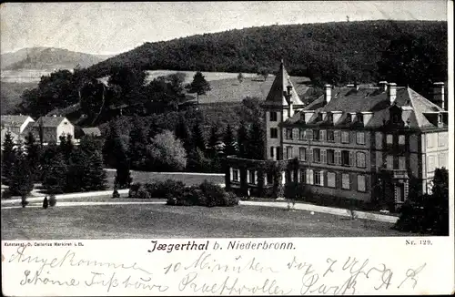 Ak Niederbronn les Bains Bad Niederbrunnen Elsass Bas Rhin, Jägerthal, Kurhaus