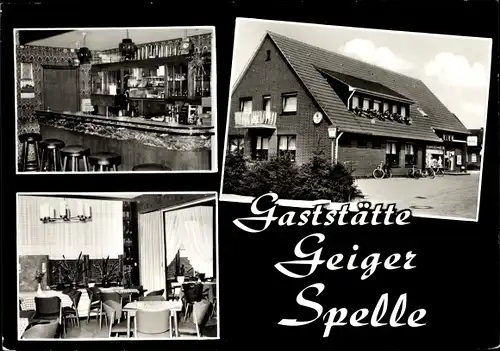 Passepartout Ak Spelle in Niedersachsen, Gaststätte Geiger, Innenansicht