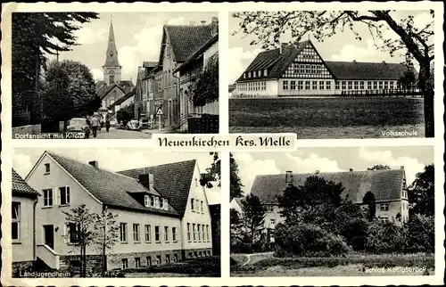 Ak Neuenkirchen Melle in Niedersachsen, Landjugendheim, Volksschule, Schloss Königsbrück, Kirche