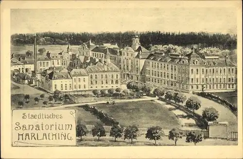 Künstler Ak Untergiesing Harlaching München Bayern, Städtisches Sanatorium