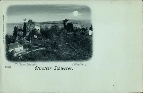 Mondschein Ak Ottrott Elsass Bas Rhin, Rathsamhausen, Lützelburg