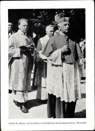 Ak Prälat Dr. Monse, Generalvikar und Großdechant der Grafschaft Glatz, Werl 1947