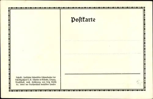 Künstler Ak Otto von Bismarck, Herzog zu Lauenburg, Bundeskanzler, Schneidler Schwabacher Schrift