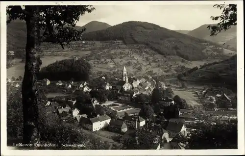 Ak Ottenhöfen im Schwarzwald, Panoramaansicht, Blick vom Hügel, Kirche