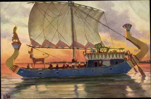 Künstler Ak Rave, Chr., Marine Galerie 200, Reiseschiff eines Prinzen, Alt Ägypten