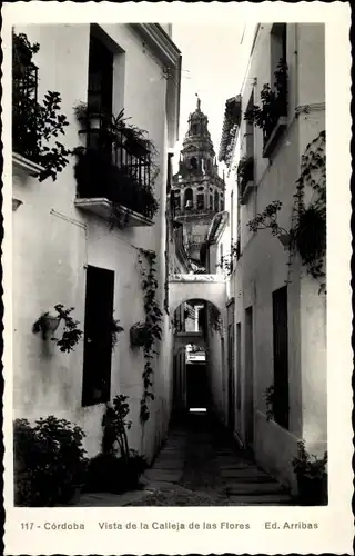 Ak Cordoba Andalusien Spanien, Vista de la Calleja de las Flores