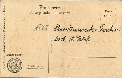 Künstler Ak Rave, Chr., Marine Galerie 63, Skandinavisches Drachhenboot, 10. Jahrhundert