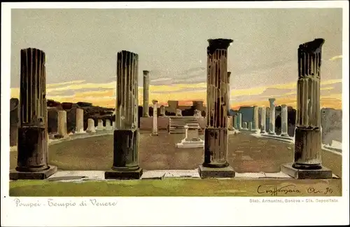 Künstler Litho Craffonara, Aurelio, Pompei Campania, Tempio di Venere