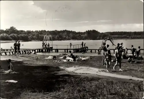 Ak Wesenberg Mecklenburg, Freibad am Großen Weißen See