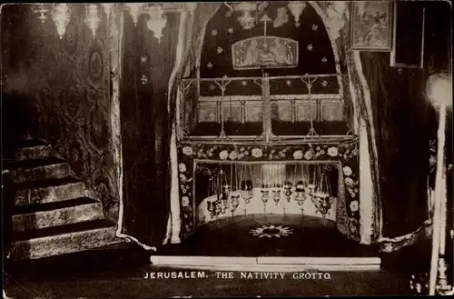 Ak Betlehem Palästina, The Nativity Grotto, Geburtskirche